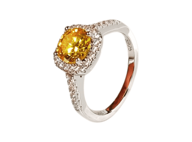 ANILLO DE COMPROMISO DE PLATA BAÑADO EN ORO BLANCO ECF887