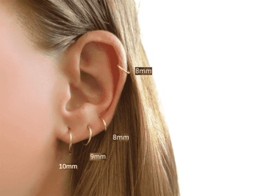 TRÍO DE ARETES DE PLATA 925 MODELO HUGGIES DORADO UNISEX - 6