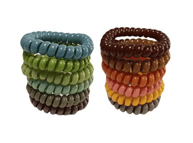 PACK 12 LIGAS AFRODITA MULTICOLOR EN ESPIRAL CABELLO