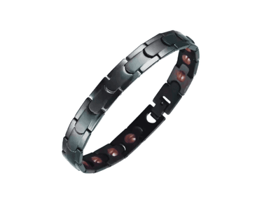 PULSERA AFRODITA YSMGB-49 MAGNÉTICA NEGRO TITANIO CON INFRARROJO LEJANO