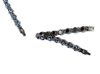 PULSERA AFRODITA YSB-11 MAGNÉTICA SALUDABLE CON BRILLANTES SWAROVSKI LIGHT BLUE - 5