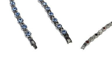 PULSERA AFRODITA YSB-11 MAGNÉTICA SALUDABLE CON BRILLANTES SWAROVSKI LIGHT BLUE - 6