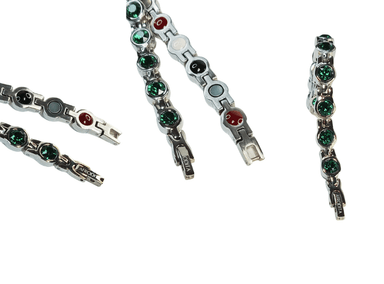 PULSERA AFRODITA YSB-11 MAGNÉTICA SALUDABLE CON BRILLANTES SWAROVSKI GREEN - 3