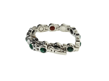 PULSERA AFRODITA YSB-11 MAGNÉTICA SALUDABLE CON BRILLANTES SWAROVSKI GREEN - 4