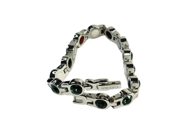 PULSERA AFRODITA YSB-11 MAGNÉTICA SALUDABLE CON BRILLANTES SWAROVSKI GREEN - 5