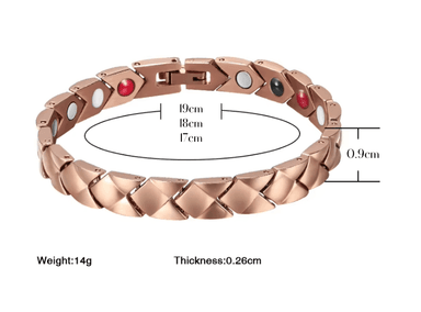 PULSERA AFRODITA YSB-146 MAGNÉTICA TITANIO SALUDABLE ROSE GOLD - 2