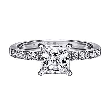 ANILLO DE COMPROMISO AFRODITA 367 PLATA MACIZA BAÑADO EN ORO - 1