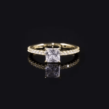 ANILLO DE COMPROMISO AFRODITA 368 PLATA MACIZA BAÑADO EN ORO - 2