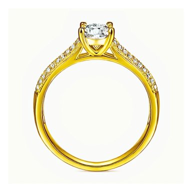 ANILLO DE COMPROMISO AFRODITA 375 PLATA MACIZA BAÑADO EN ORO 18K - 3