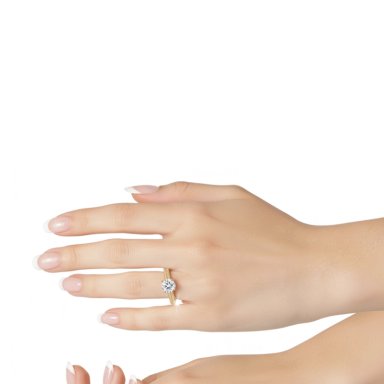 ANILLO DE COMPROMISO AFRODITA 375 PLATA MACIZA BAÑADO EN ORO 18K - 5