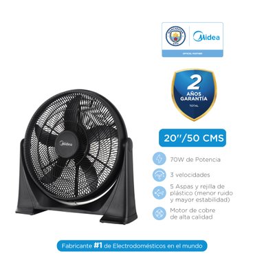 VENTILADOR DE PISO MIDEA MFA204MB-PE 20’’ NEGRO