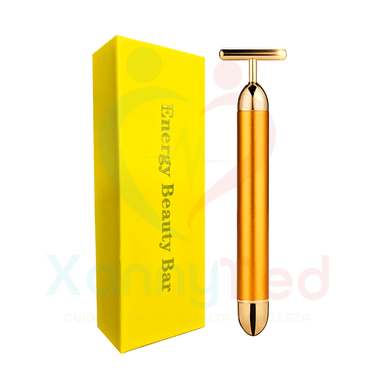 MASAJEADOR XANNYOR FACIAL CON VIBRACION DORADO ENERGY BEAUTY BAR