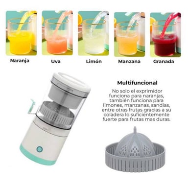 EXPRIMIDOR ELÉCTRICO PORTÁTIL RECARGABLE DE NARANJA Y FRUTAS - 2