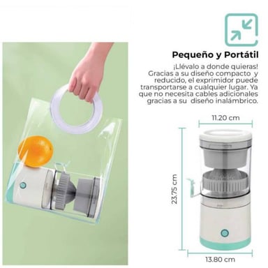 EXPRIMIDOR ELÉCTRICO PORTÁTIL RECARGABLE DE NARANJA Y FRUTAS - 3