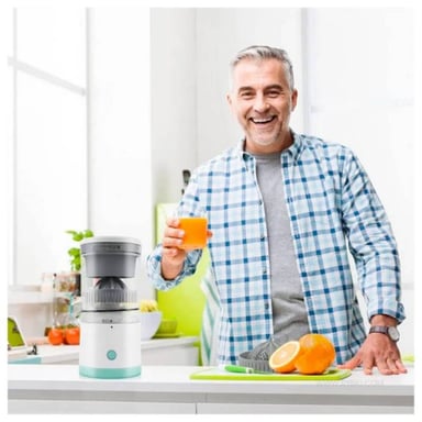 EXPRIMIDOR ELÉCTRICO PORTÁTIL RECARGABLE DE NARANJA Y FRUTAS - 6