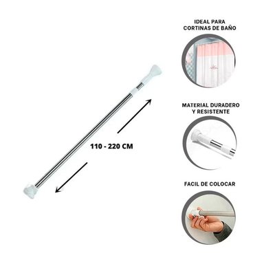 VARILLA EXTENSIBLE MULTIFUNCIÓN PARA CORTINA DE BAÑO