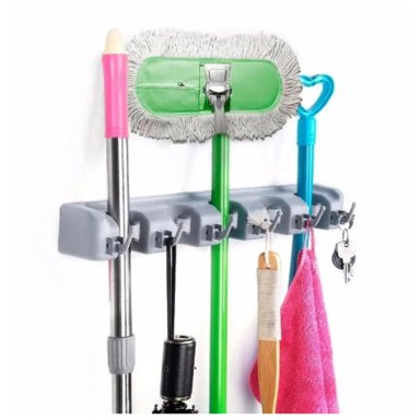 COLGADOR ORGANIZADOR DE ESCOBAS 5 ESPACIOS
