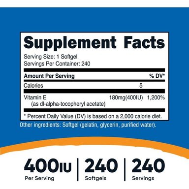 VITAMINA NUTRICOST E 400 IU 240 CÁPSULAS GEL ALPHA TOCOPHERYL - 2