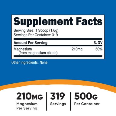 SUPLEMENTO CITRATO MAGNESIO MAGNESIUM CITRATE MEDIO KILO - 2