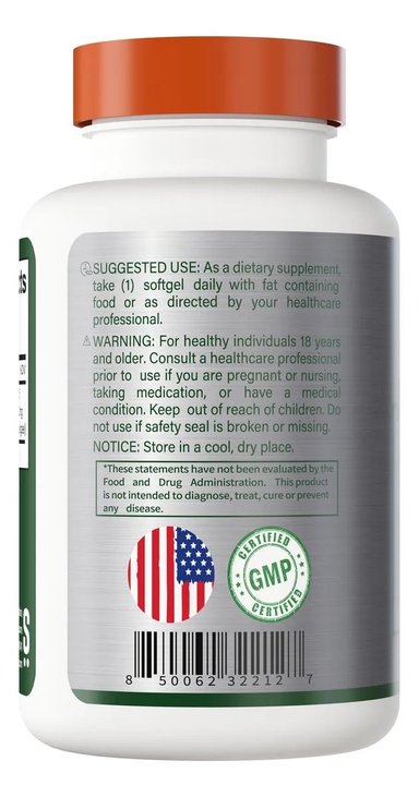 SHAKRA ASTAXANTHIN 12MG ASTAXANTINA 120 CAPSULAS GEL NATURAL - 3