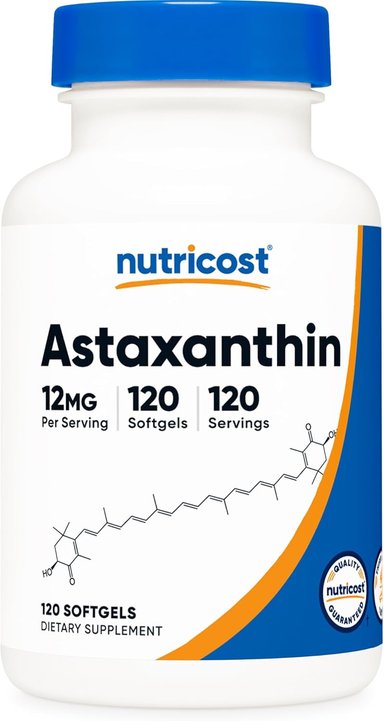 ASTAXANTINA NUTRICOST 120 CÁPSULAS 12MG ANTIOXIDANTE