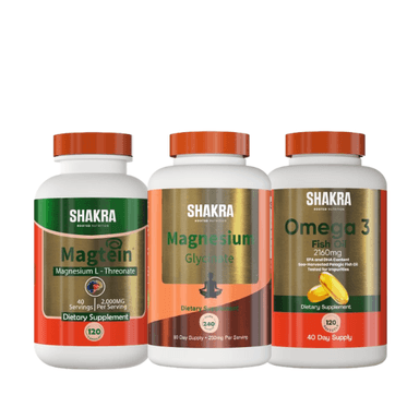 RELAJACIÓN Y RECUPERACIÓN NOCTURNA (MAGNESIUM GLYCINATE 240 cap + OMEGA 3 FISH OIL 120 cap+ MAGTEIN 120 cap) - 1