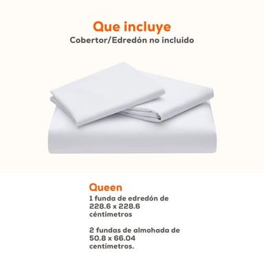 SET FUNDAS LIFEWIT QUEEN BLANCO CUBRE PLUMON - 2