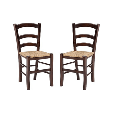 JUEGO DE 2 SILLAS AUXILIARES LINON EN COLOR NOGAL