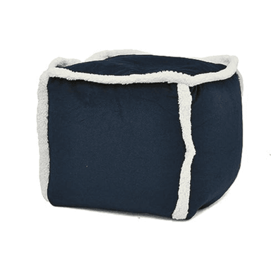 PUFF MODELO SHERPA CON BORDES BLANCOS AZUL