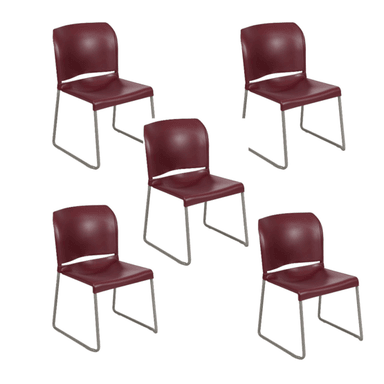 JUEGO FLASH FURNITURE 5 SILLAS GUINDA APILABLES CON RESPALDAR