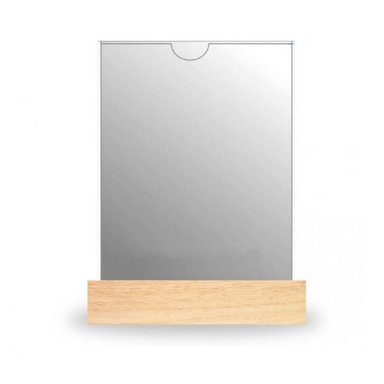 PORTAPAPEL ACRILICO A4 VERTICAL CON BASE DE PINO