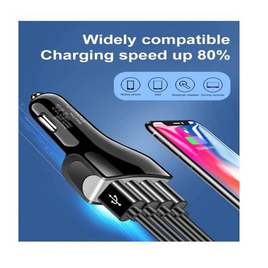 CARGADOR 4 PUERTOS DE AUTO CARRO USB CARGA RÁPIDA QC3.0 35W - 6