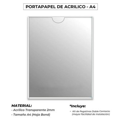 Portapapel de acrilico  A4 Vertical