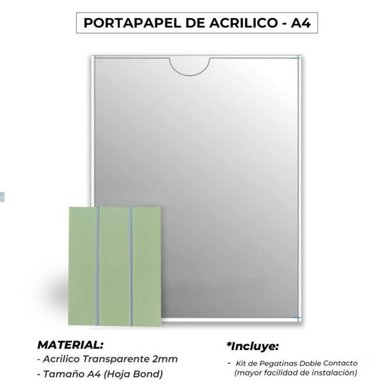 Portapapel de acrilico  A4 Vertical - 2