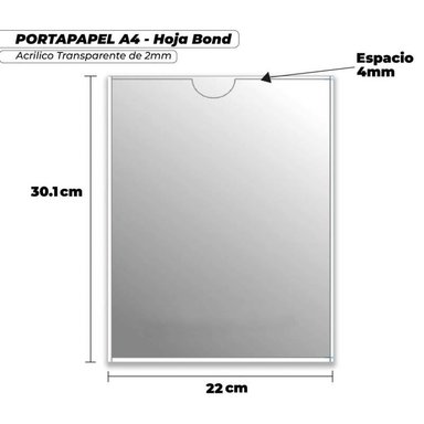 Portapapel de acrilico  A4 Vertical - 3