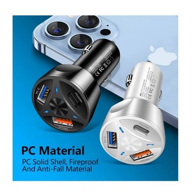 CARGADOR DE AUTO 3 PUERTOS CARRO USB CARGA RAPIDA 35W BLANCO - 3