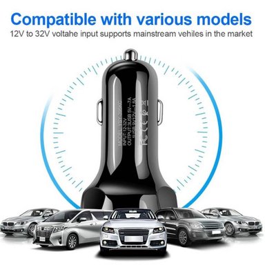 CARGADOR DE AUTO 3 PUERTOS CARRO USB CARGA RAPIDA 35W BLANCO - 6