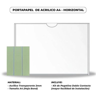 PORTAPAPEL DE ACRILICO A4 - HORIZONTAL - 2