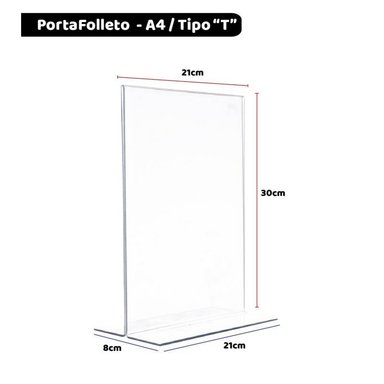 PORTAFOLLETO ACRILICO A4 FORMA DE T - 3