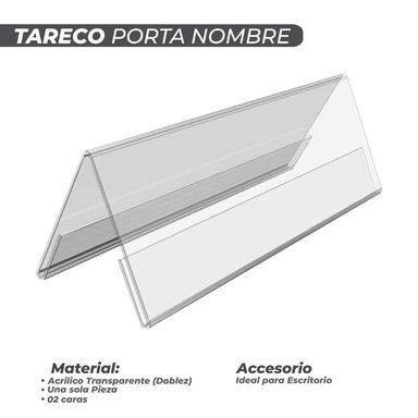 TARECO PORTA NOMBRE DE ACRILICO - 20 CM - 2