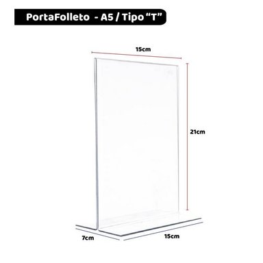 PORTAFOLLETO DE ACRILICO A5 - FORMA DE T - 3