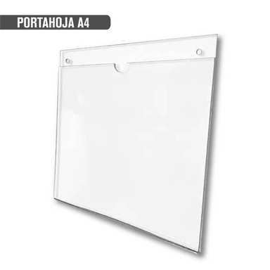 PORTAHOJA DE ACRILICO A4 PARA PARED - HORIZONTAL
