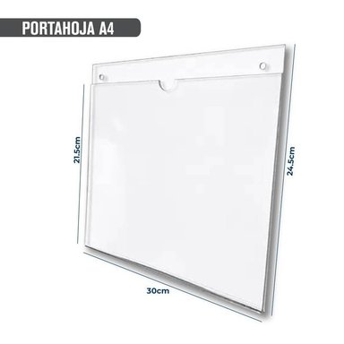 PORTAHOJA DE ACRILICO A4 PARA PARED - HORIZONTAL - 3