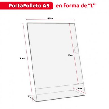 PORTAFOLLETO DE ACRILICO A5 - FORMA DE L - 3