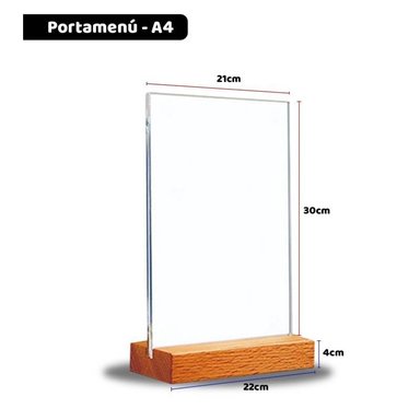 PORTAMENU ACRILICO A4 PORTAFOLLETO PORTAPAPEL - 3