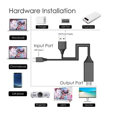 CABLE HUBB TIPO C A HDMI 4K 30HZ CON CARGA USB ANDROID MACBOOK WINDOWS - 4
