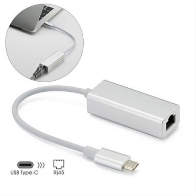 ADAPTADOR DE RED OEM USH184 TIPO C A RJ45 100MBPS PARA WINDOWS MAC ALUMINIO - 1