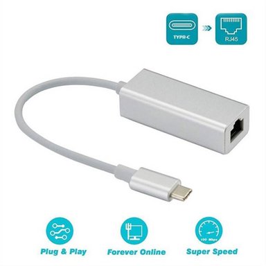 ADAPTADOR DE RED OEM USH184 TIPO C A RJ45 100MBPS PARA WINDOWS MAC ALUMINIO - 2