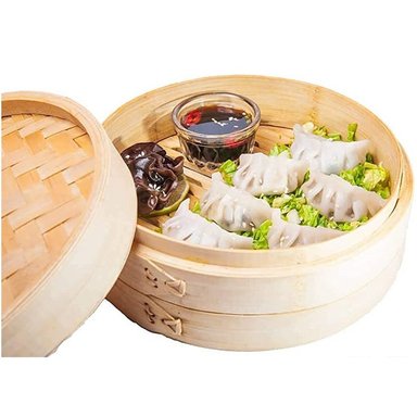 VAPORERA BAMBU 1 PISO TAPA 30CM DIAM. CONTENIDO 2PZA