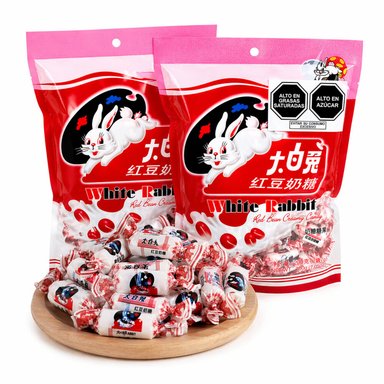 PACK CARAMELOS CREMOSO DE FREJOL ROJO WHITE RABBIT DULCE BLANDO CONTENIDO 2U DE 200GR - 1